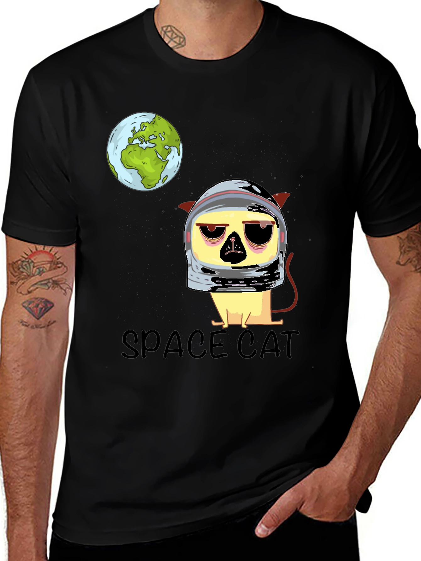 Variant 7 of Space Cat Graphic T-Shirt - Astronaut Kitten Tee