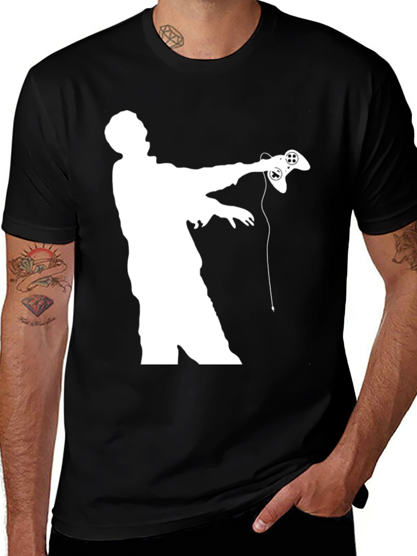 Variant 20 of Zombie Gamer Black T-Shirt - Undead Gaming