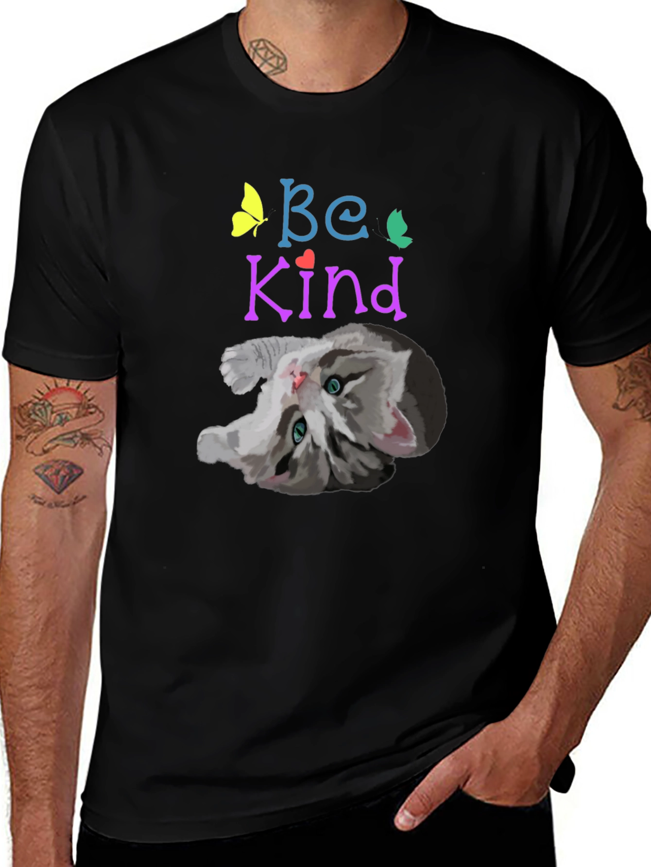 Be Kind Cat Graphic Tee - Soft Cotton Unisex T-Shirt