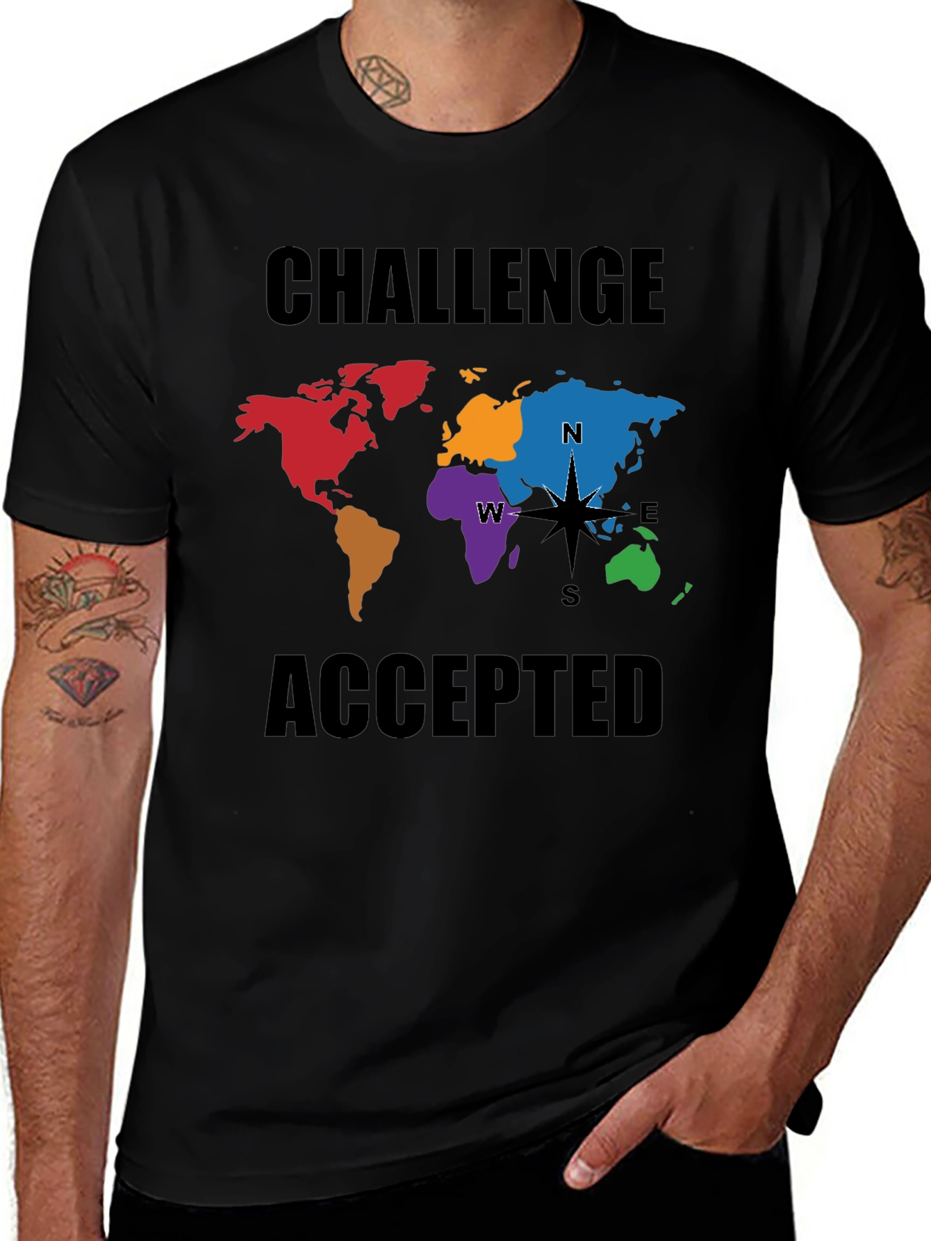 Variant 21 of Challenge Accepted World Map T-Shirt