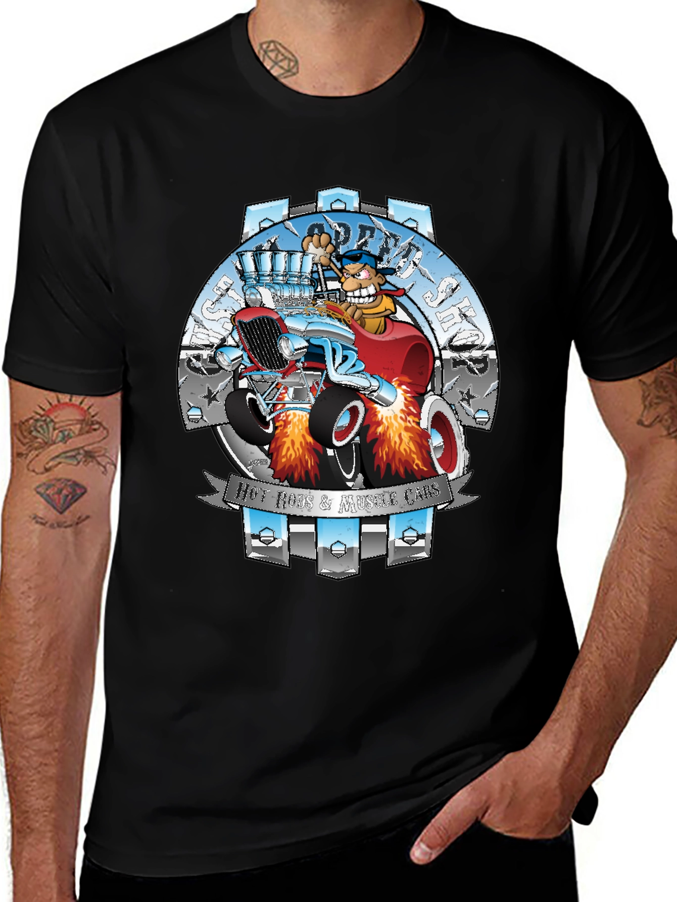 Variant 29 of Hot Rods & Muscle Cars T-Shirt - Cartoon Design