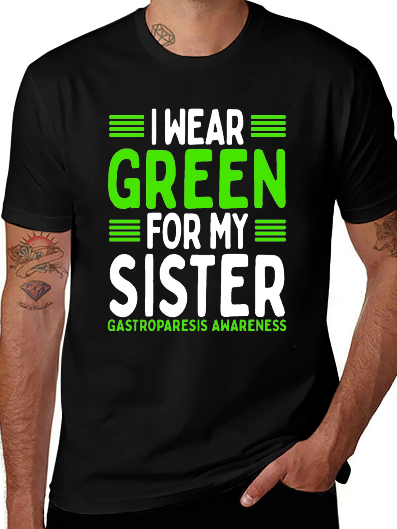 I Wear Green For My Sister Gastroparesis Awareness T-Shirt