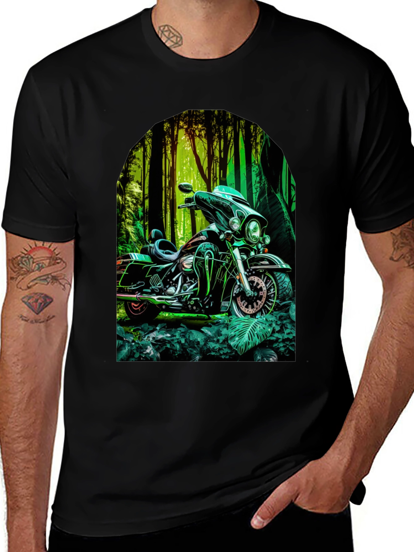 Variant 3 of Motorcycle Forest T-Shirt