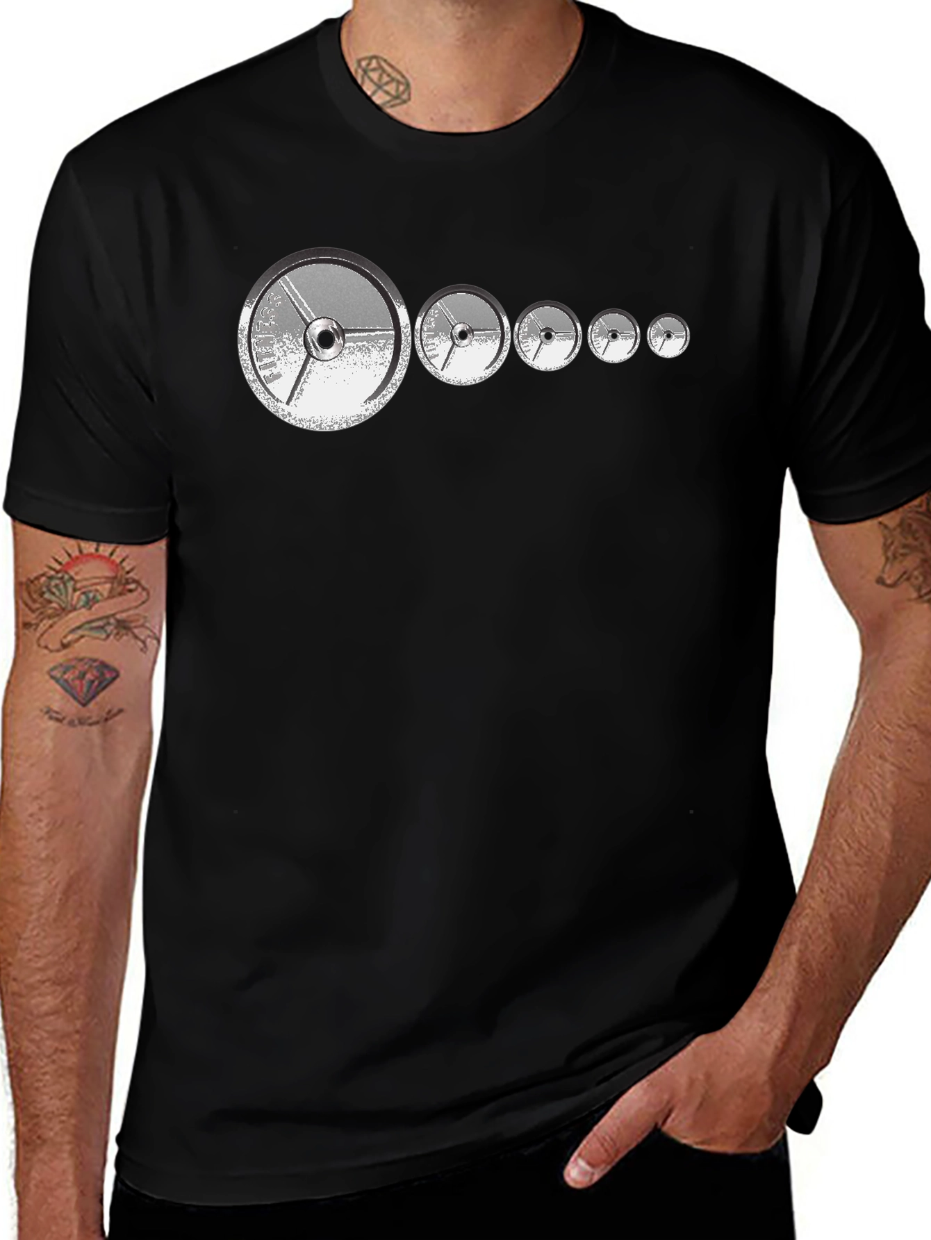Variant 6 of Fitness Weights Graphic Tee - Black, Men's