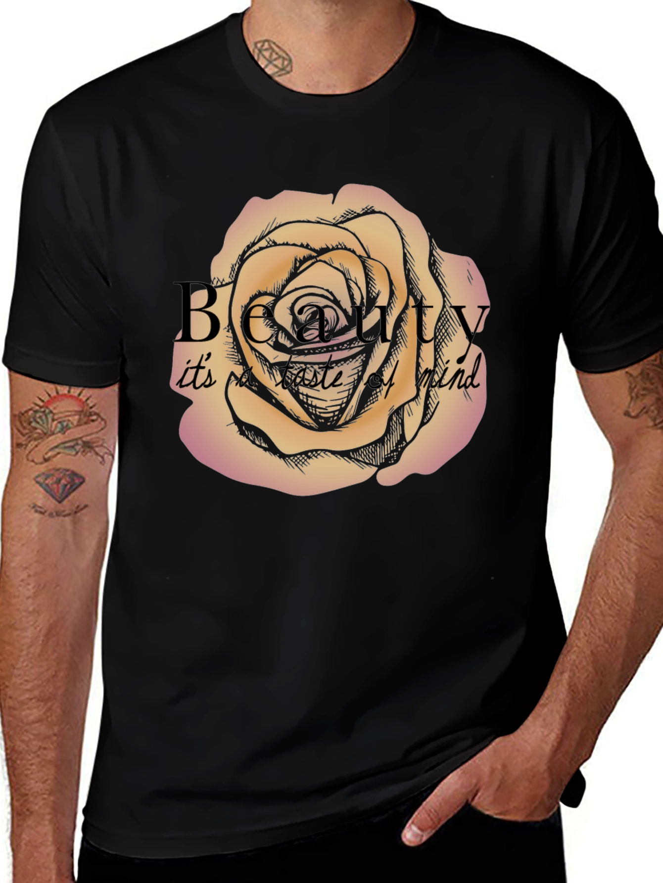 Black Beauty T-Shirt - Rose Design main image