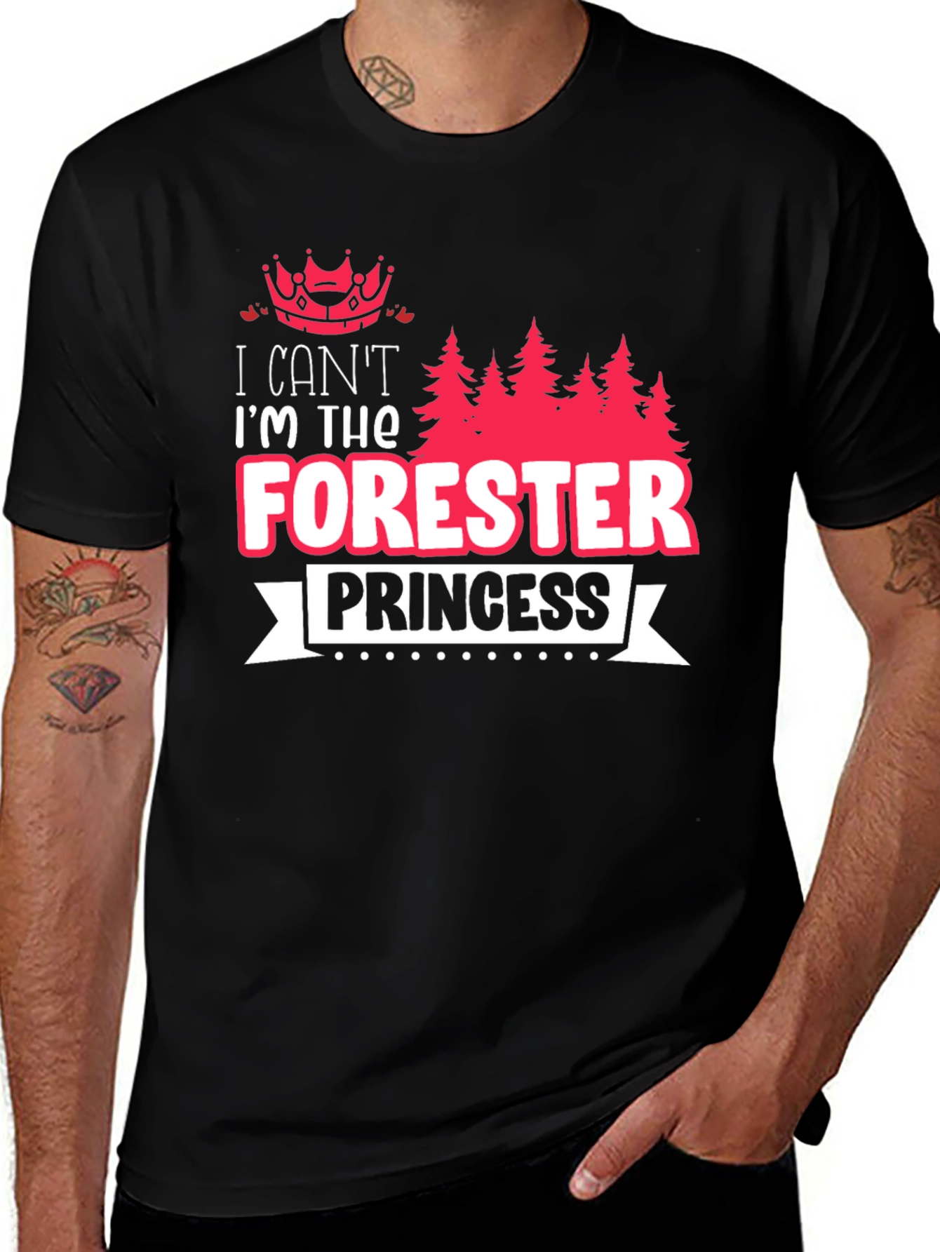 Variant 5 of Forester Princess Graphic Tee - Black Cotton Shirt