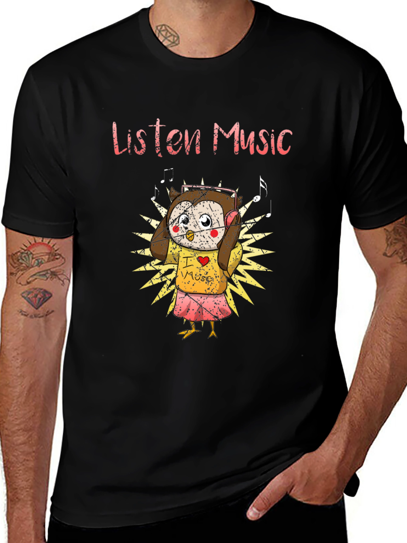 Variant 13 of Owl Listen Music Graphic T-Shirt