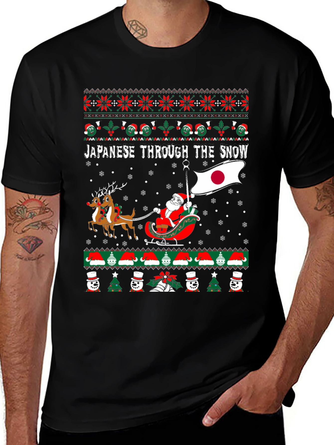 Japanese Through the Snow Christmas T-Shirt