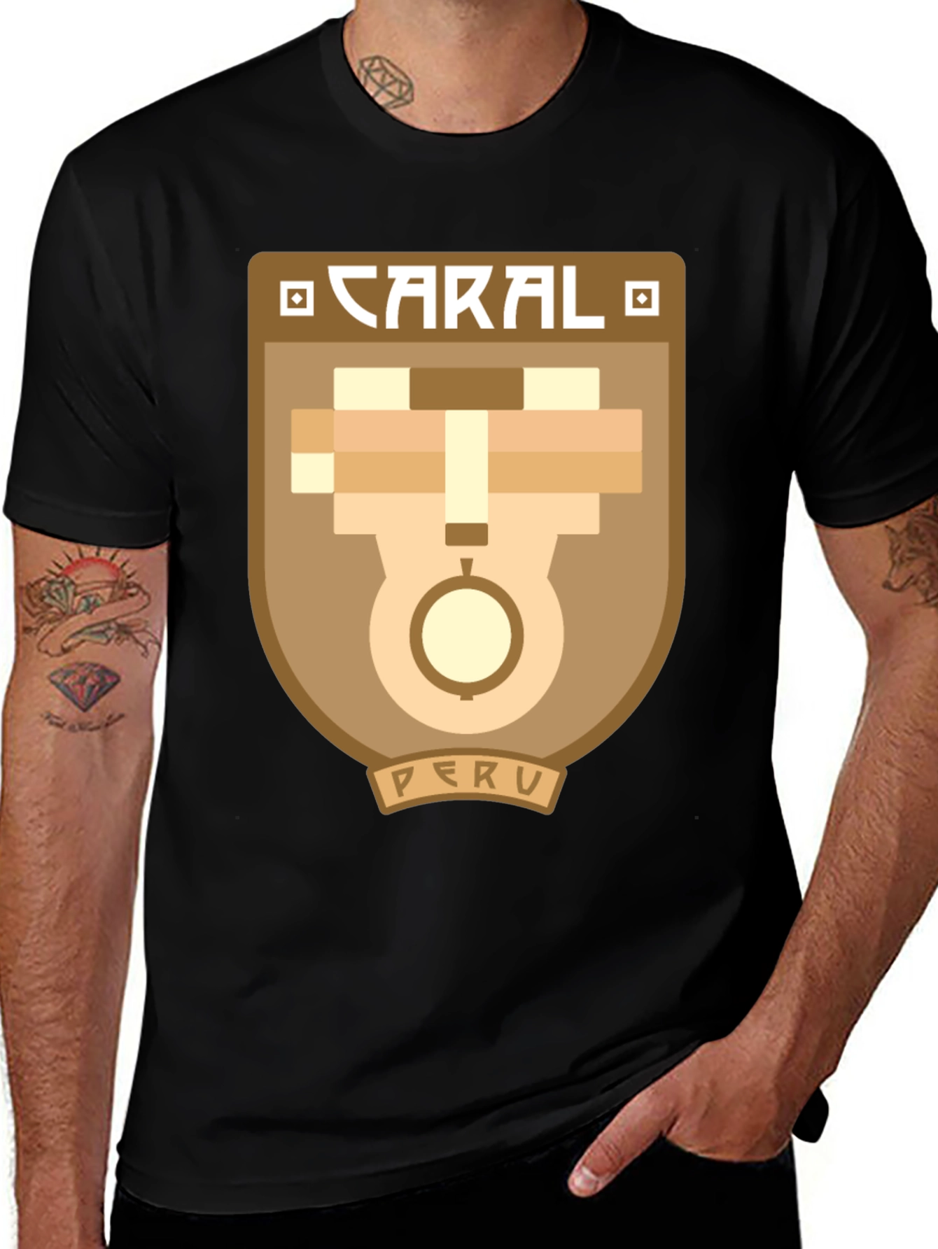 Caral Peru Graphic Tee - Black Cotton T-Shirt