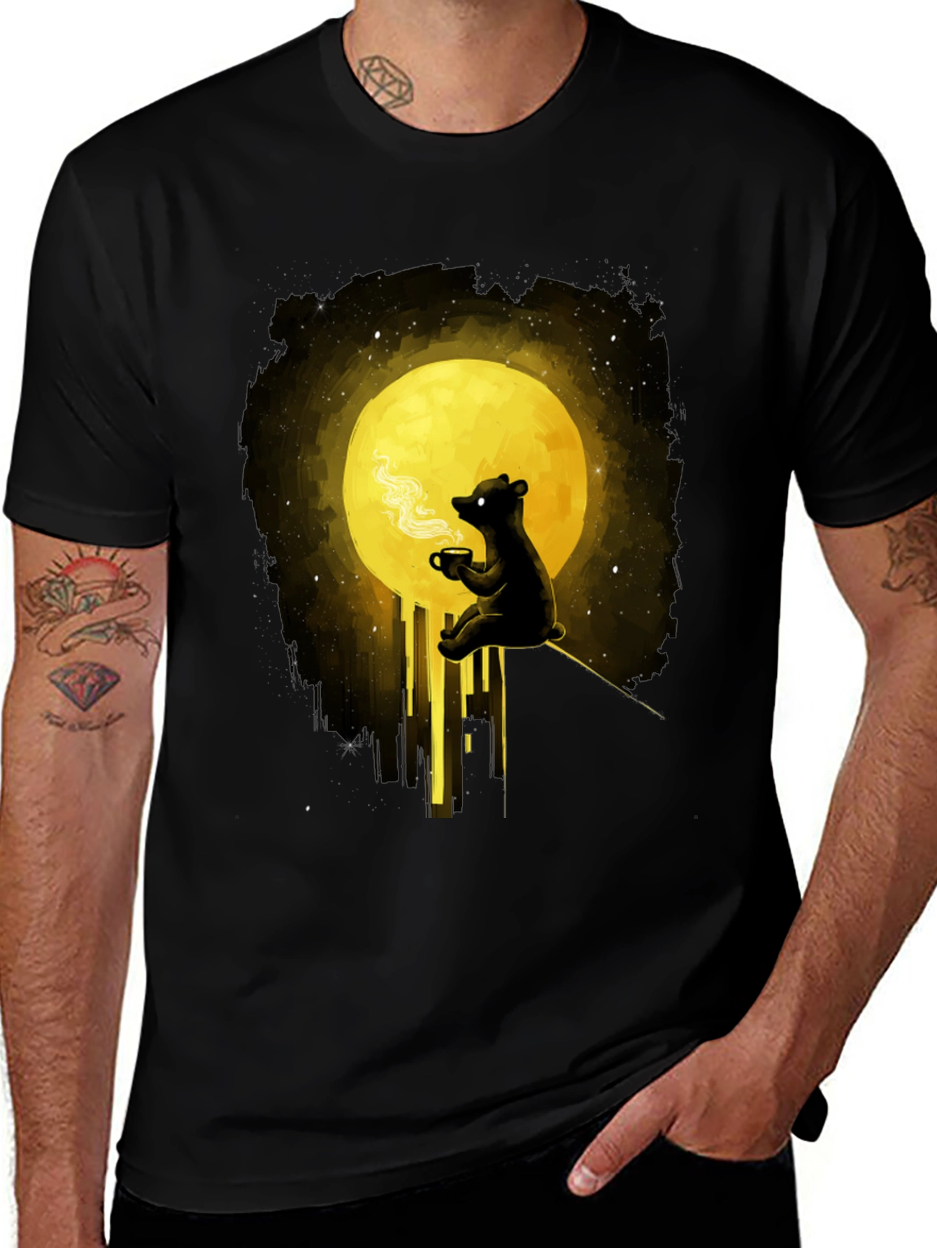Variant 12 of Bear Moon Coffee T-Shirt - Graphic Tee