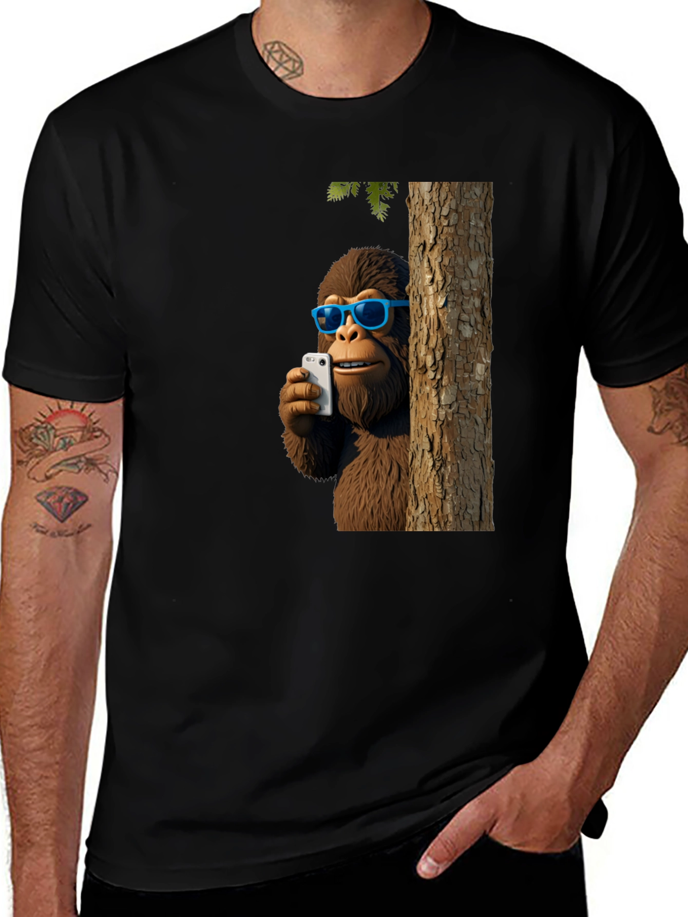 Variant 2 of Sasquatch Selfie T-Shirt - Funny Bigfoot Tee