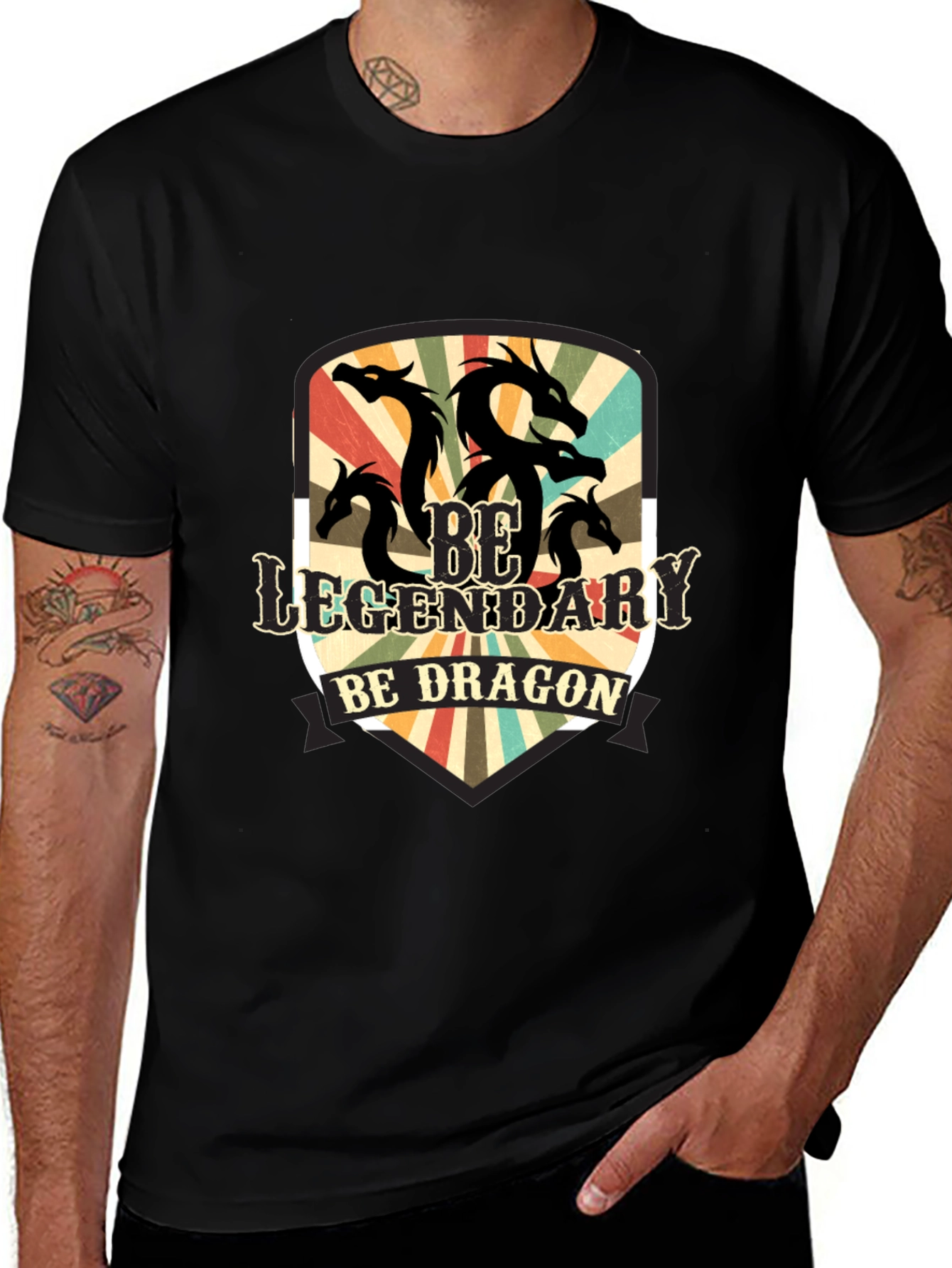 Variant 28 of Legendary Dragon Graphic Tee - Black