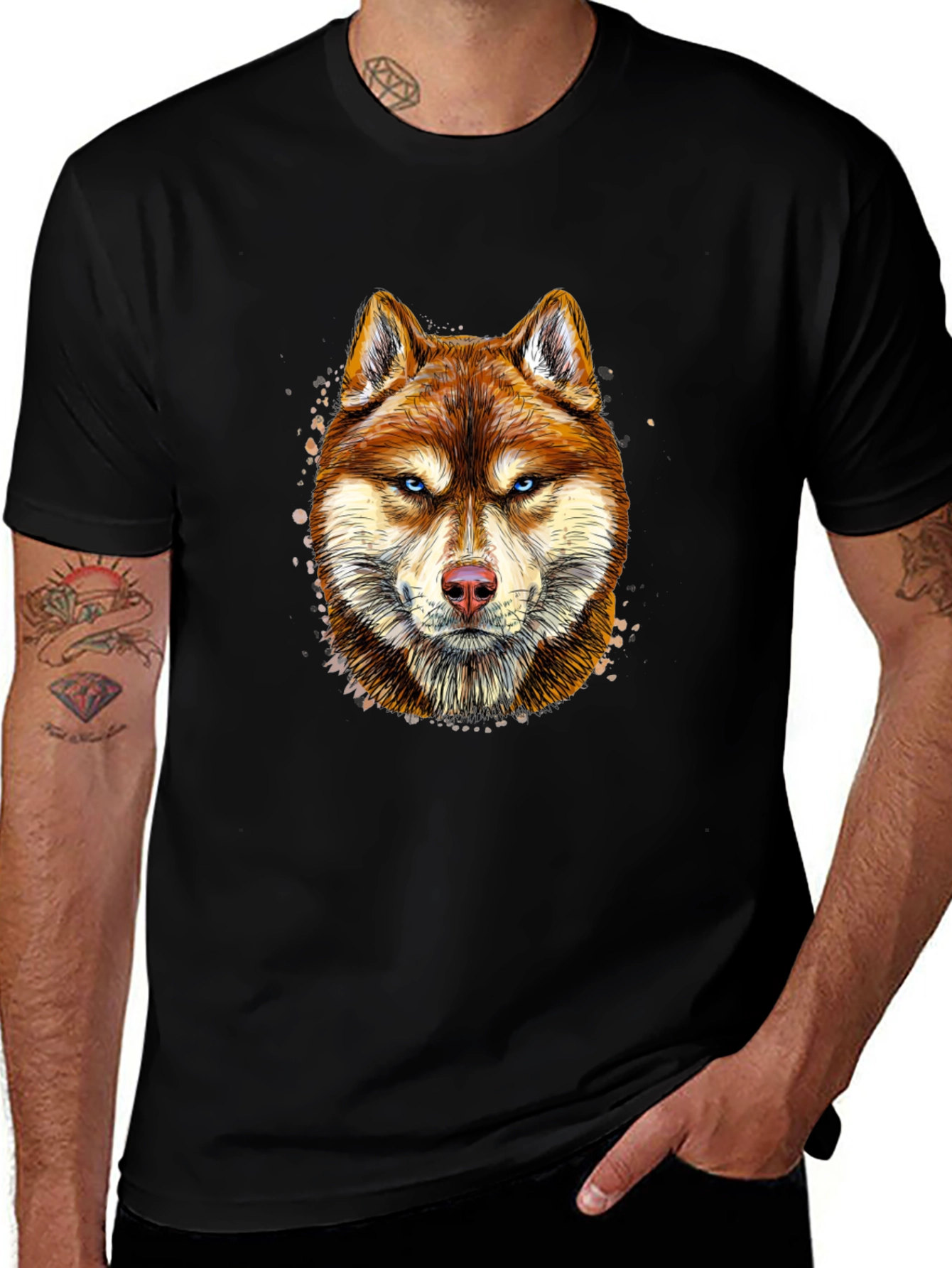 Variant 16 of Husky Graphic T-Shirt - Bold Animal Print Tee