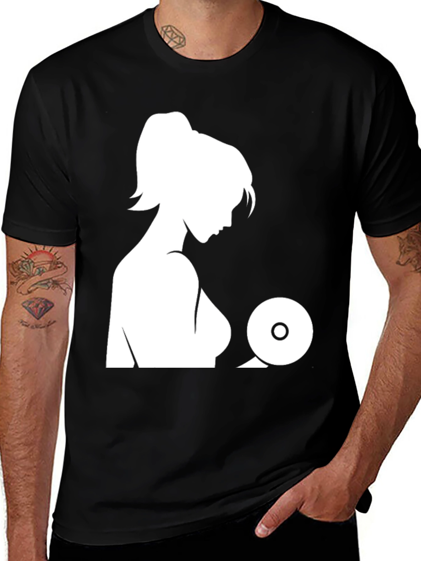 Variant 12 of Silhouette Graphic T-Shirt - Stylish Black Tee