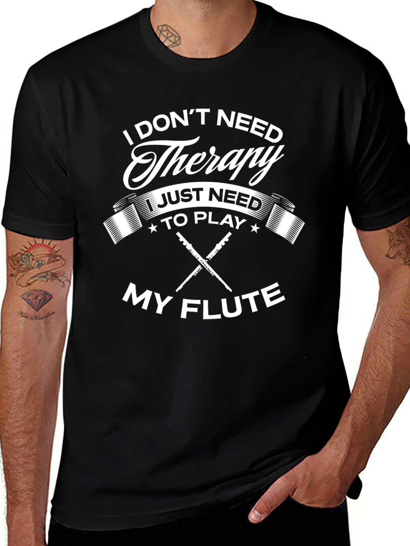 Variant 4 of I Just Need to Play My Flute Funny Music T-Shirt