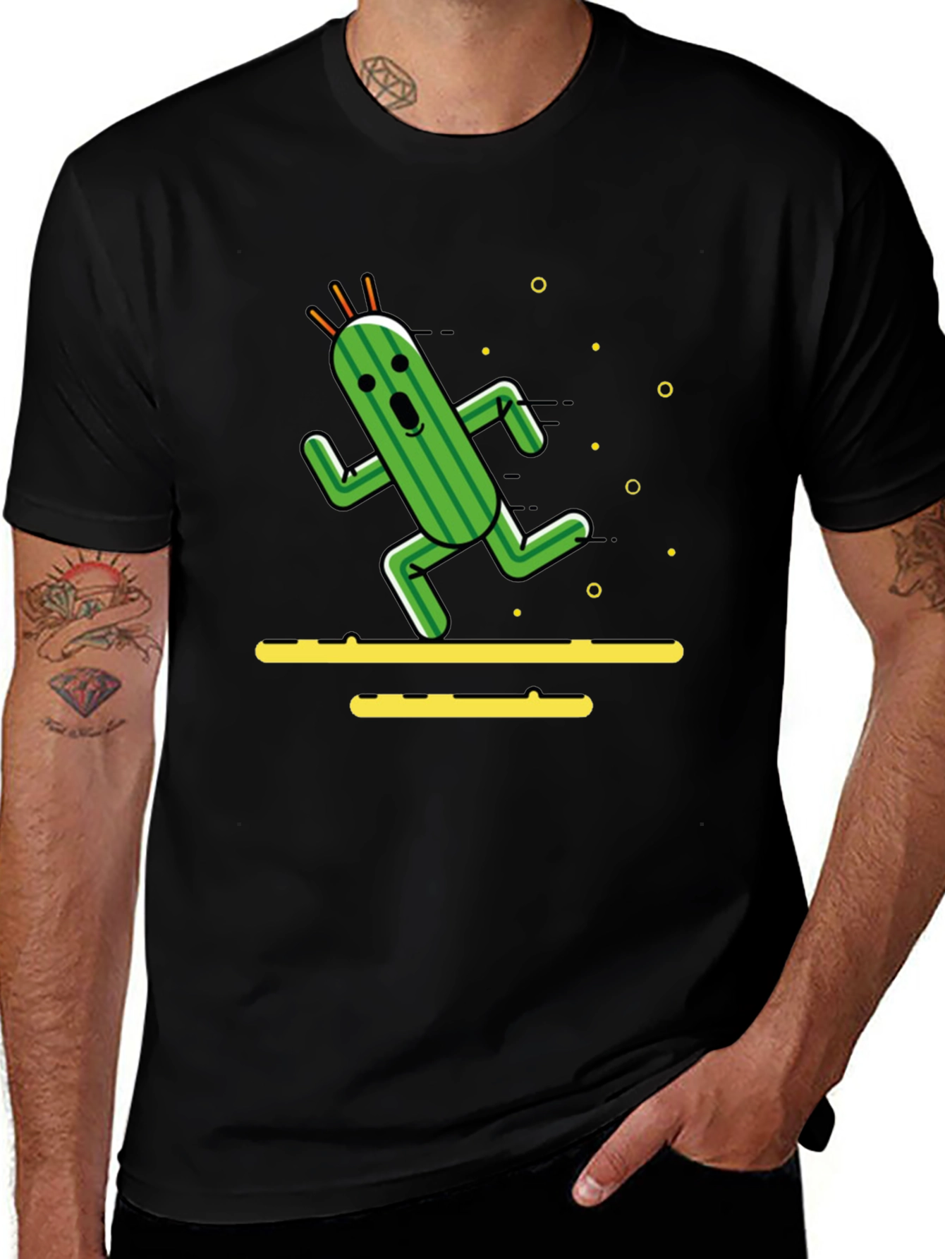 Variant 7 of Running Cactus T-Shirt - Funny Graphic Tee