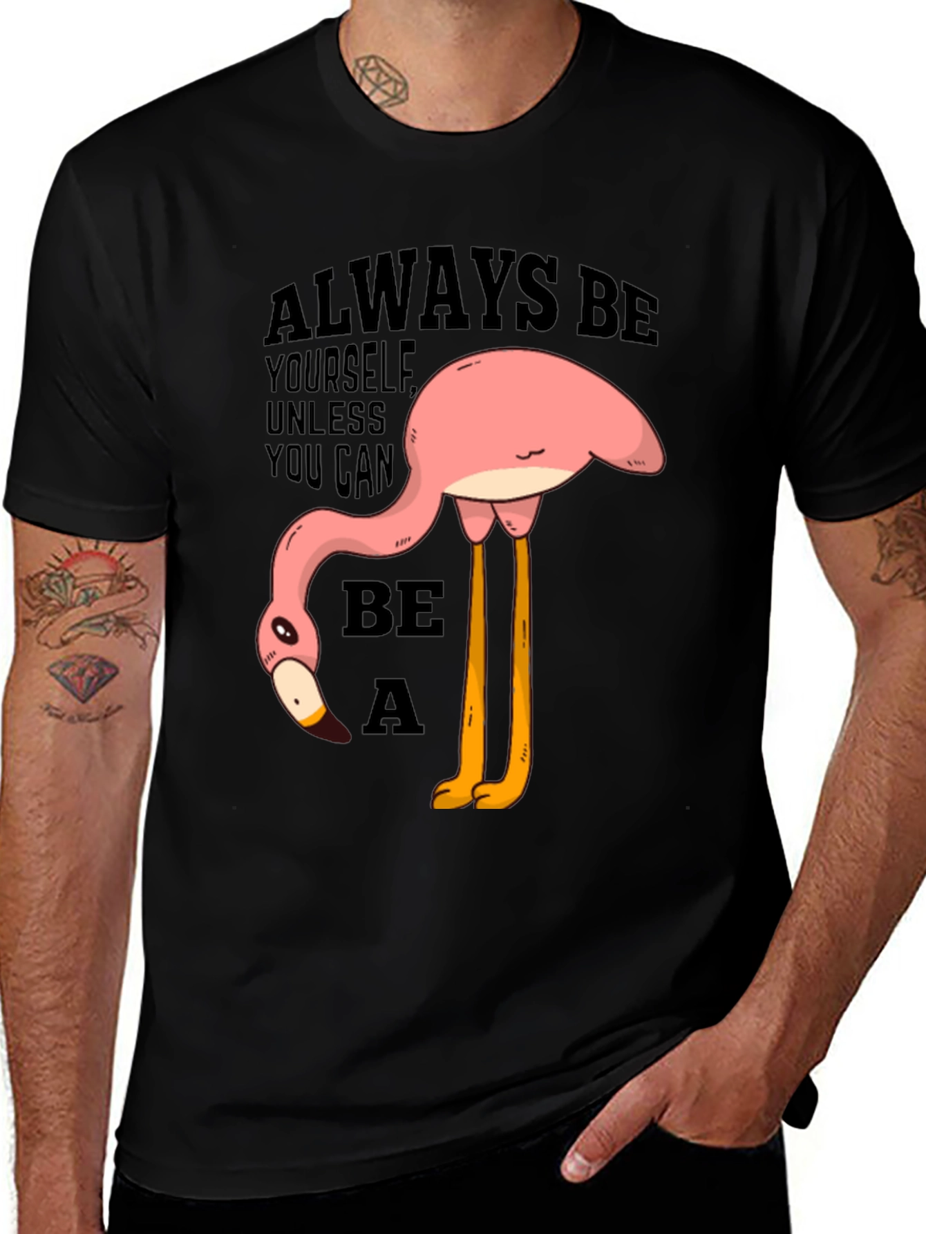 Variant 21 of Funny Flamingo Graphic T-Shirt - Be a Flamingo!