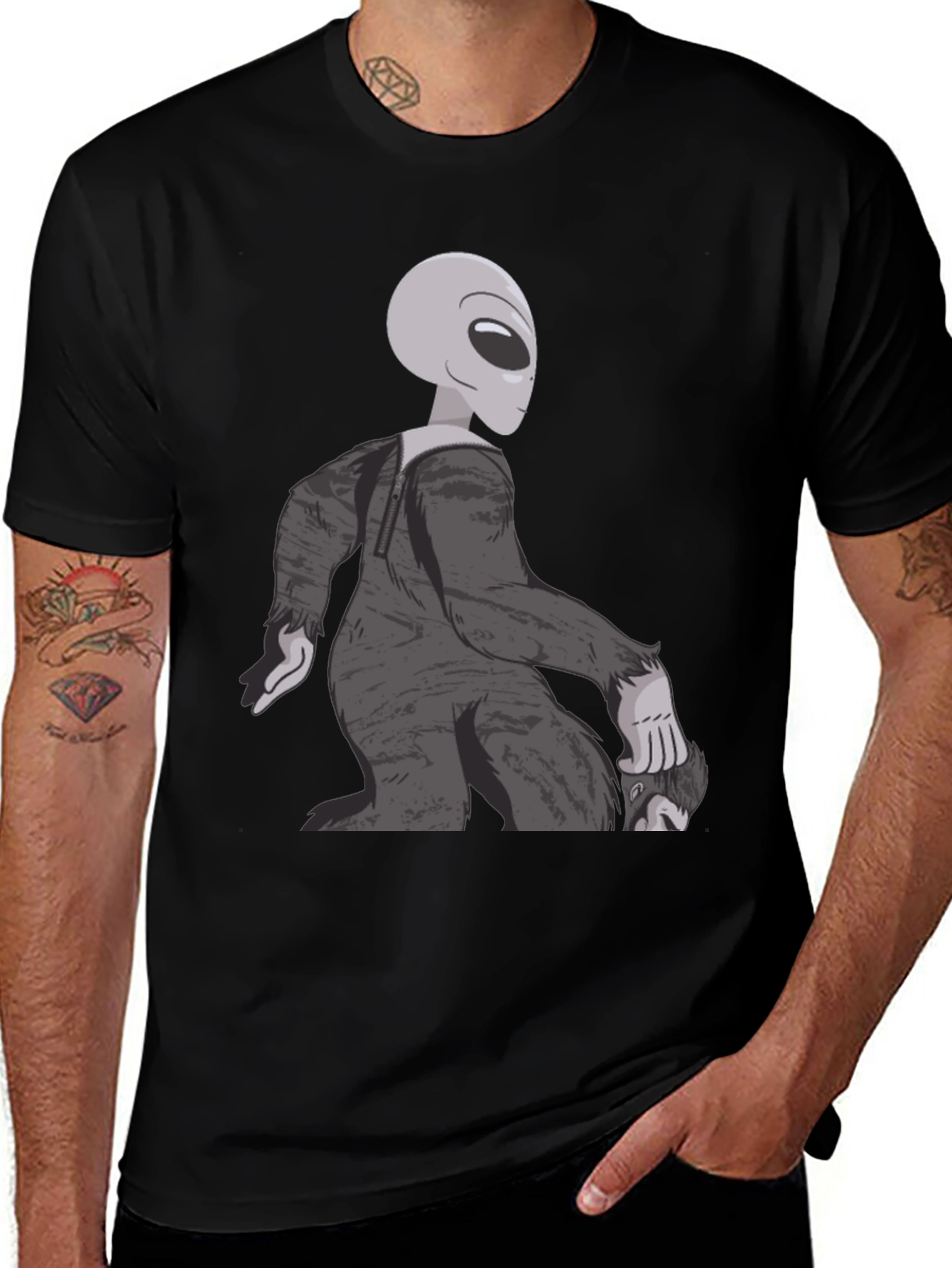 Variant 21 of Alien Sasquatch T-Shirt - Bigfoot Abduction Tee