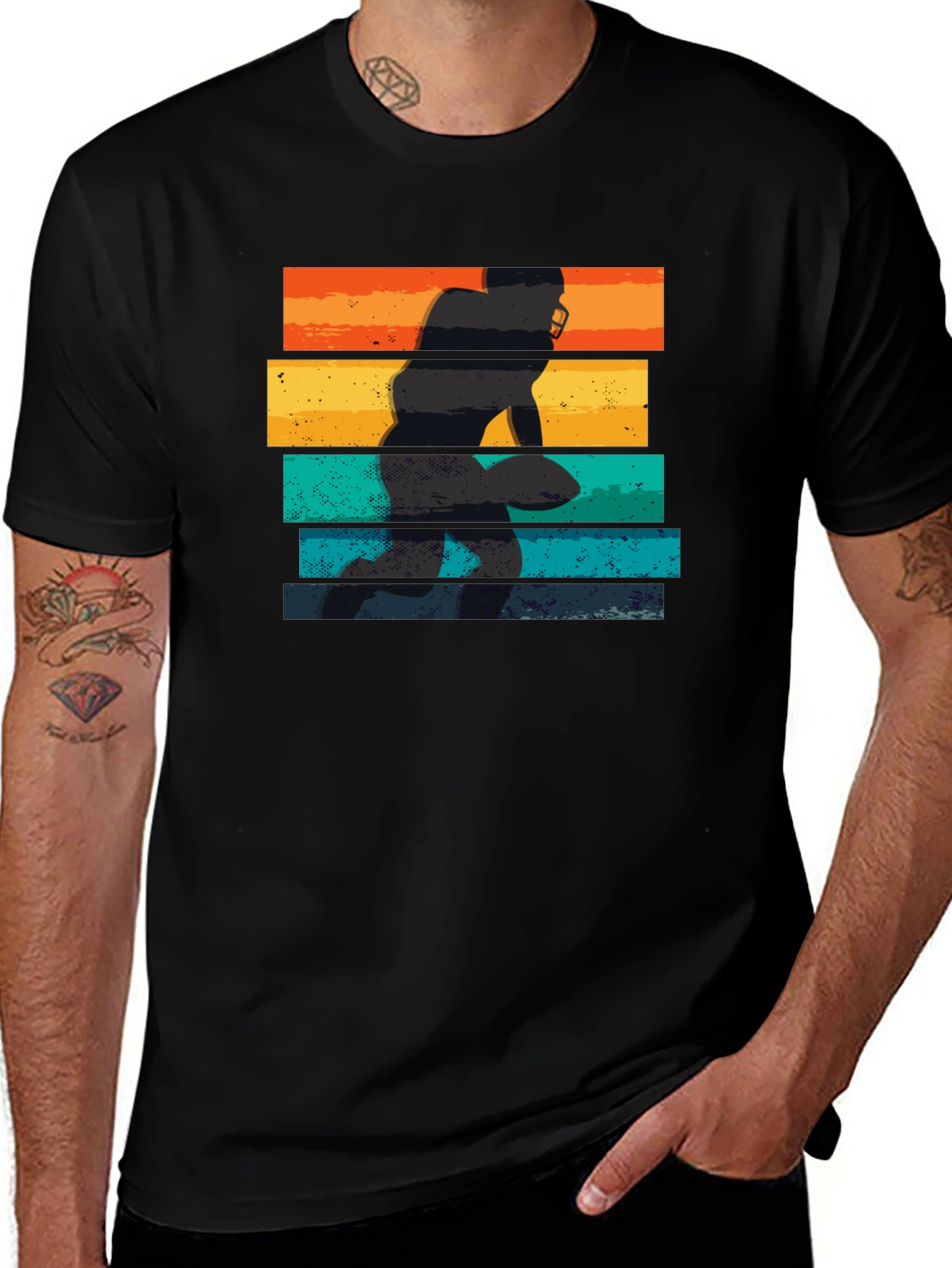 Variant 19 of Retro Football Player Graphic Tee - Vintage Style Comfort
