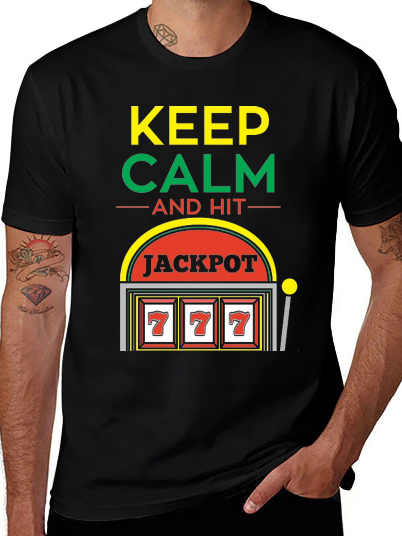 Keep Calm Jackpot T-Shirt - Lucky 7s Casino Style!