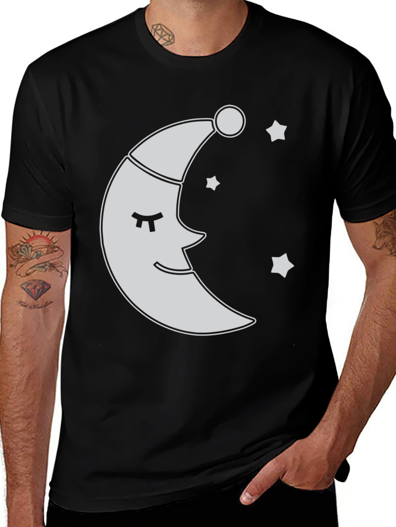 Variant 13 of Sleepy Moon Graphic T-Shirt - Dreamy Design
