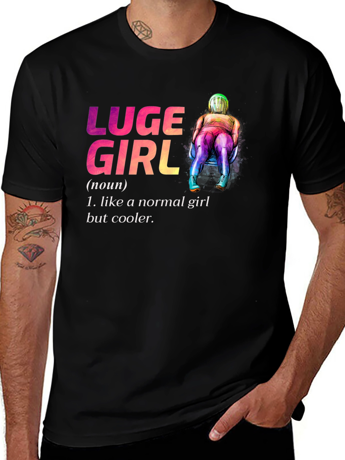 Variant 15 of Luge Girl T-Shirt - Cooler Than Normal!