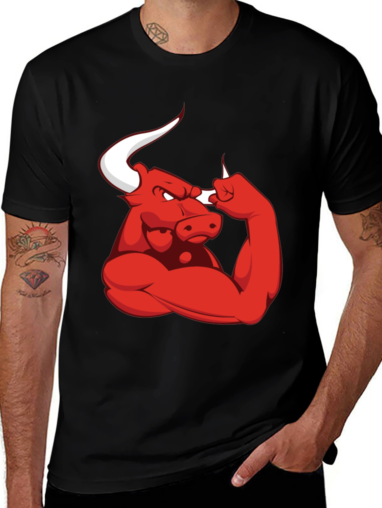 Variant 13 of Red Bull Cartoon Flex Black T-Shirt