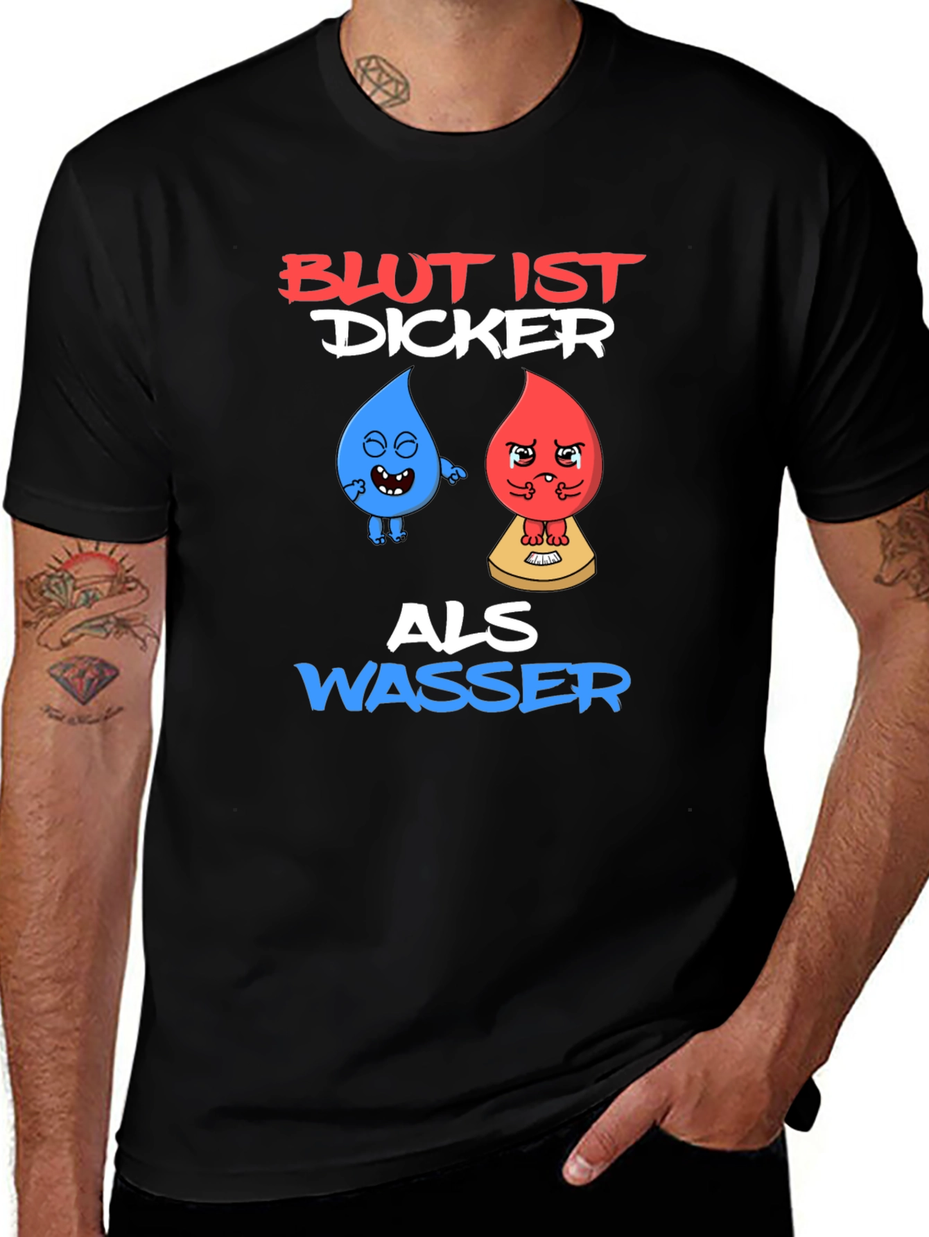 Variant 6 of Funny Blut Ist Dicker Als Wasser Graphic T-Shirt