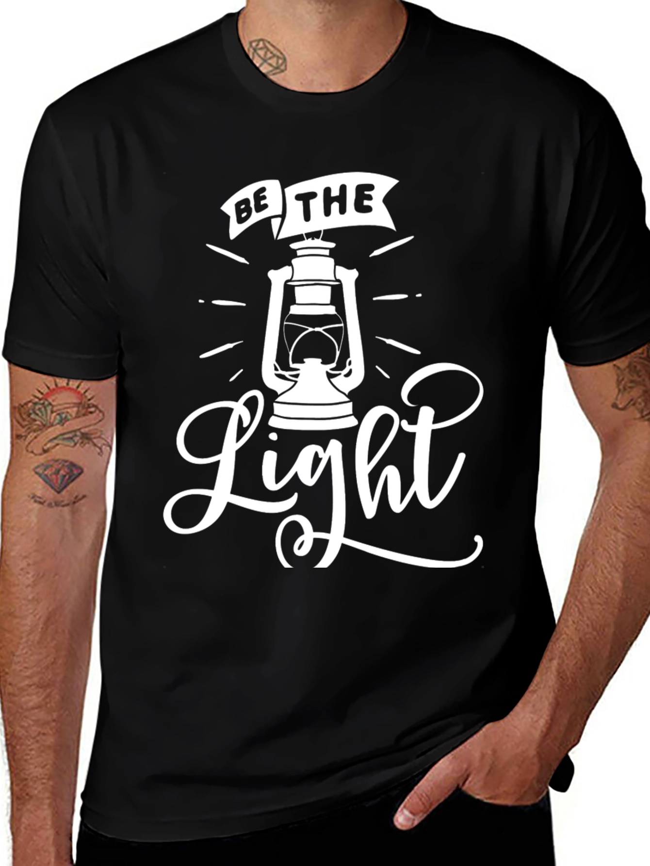 Be The Light Graphic Tee - Stylish Black T-Shirt