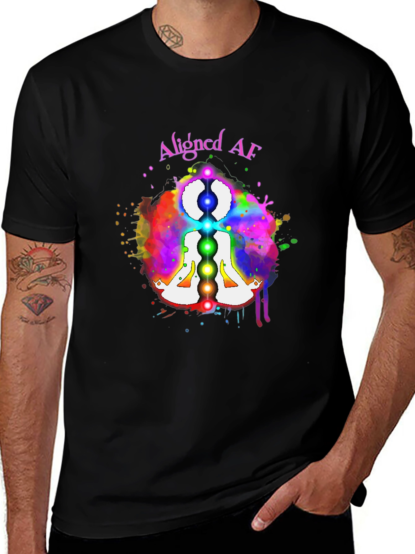 Aligned AF Chakra Yoga T-Shirt - Meditative Zen Style