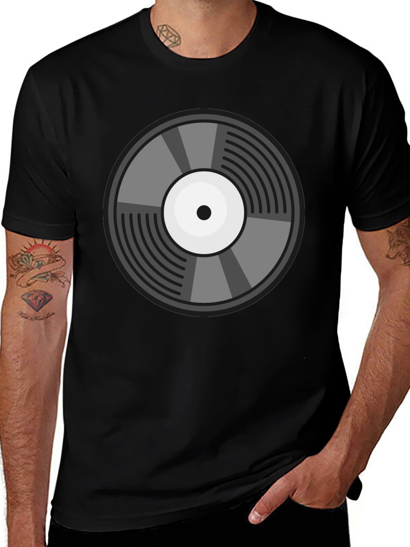 Variant 8 of Retro Vinyl Record Graphic Tee - Classic Style