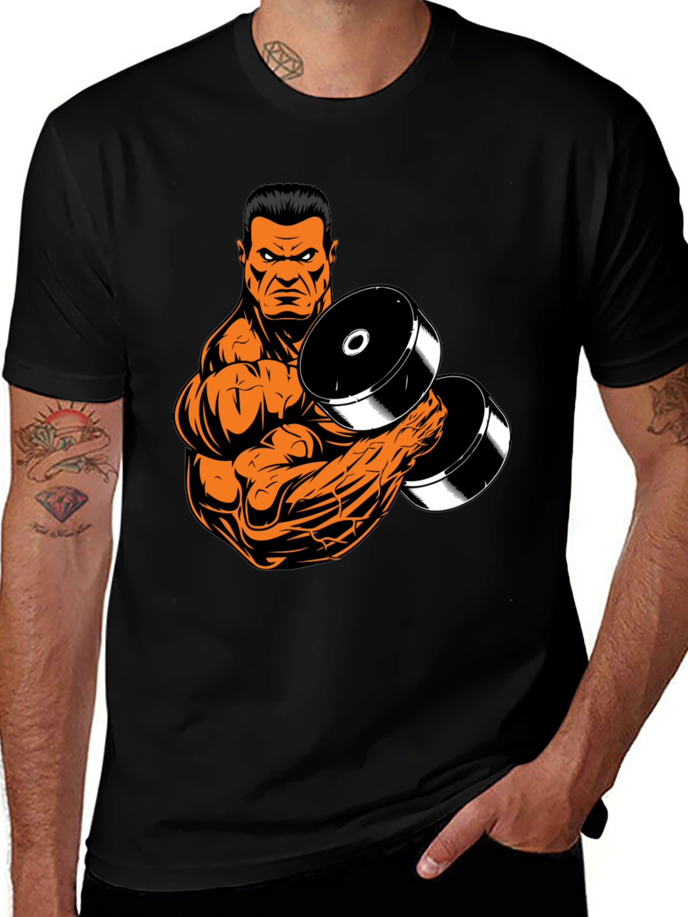 Variant 27 of Muscle Man Graphic Tee - Black T-Shirt