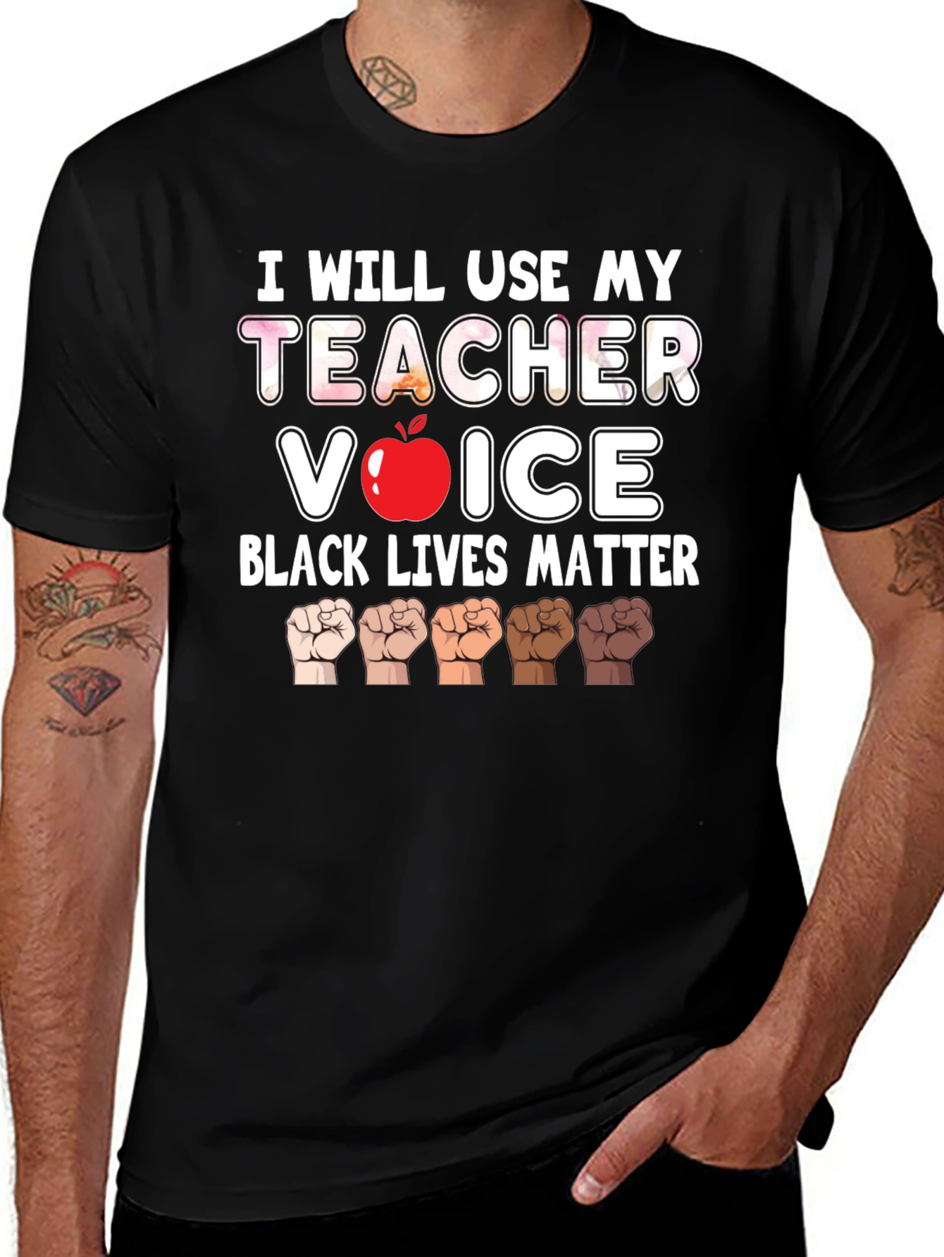 Variant 12 of Teacher Voice BLM Graphic Tee