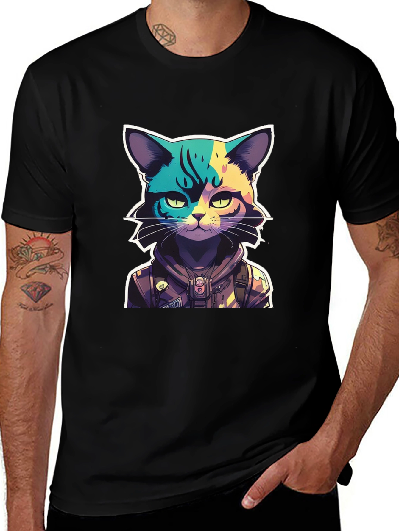Variant 22 of Cool Cat Graphic T-Shirt - Unique Design
