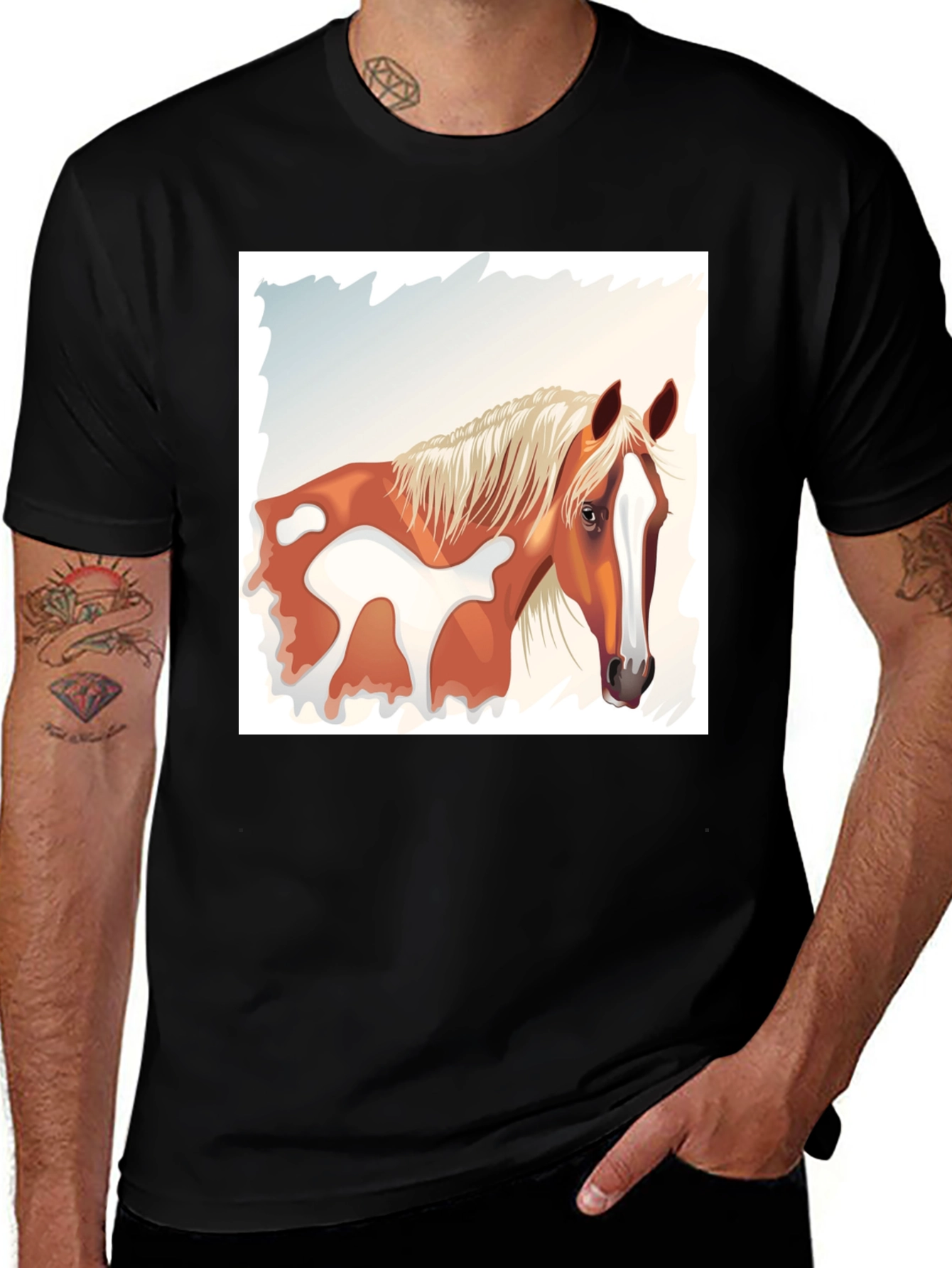 Variant 23 of Horse Graphic T-Shirt - Classic Crew Neck Tee