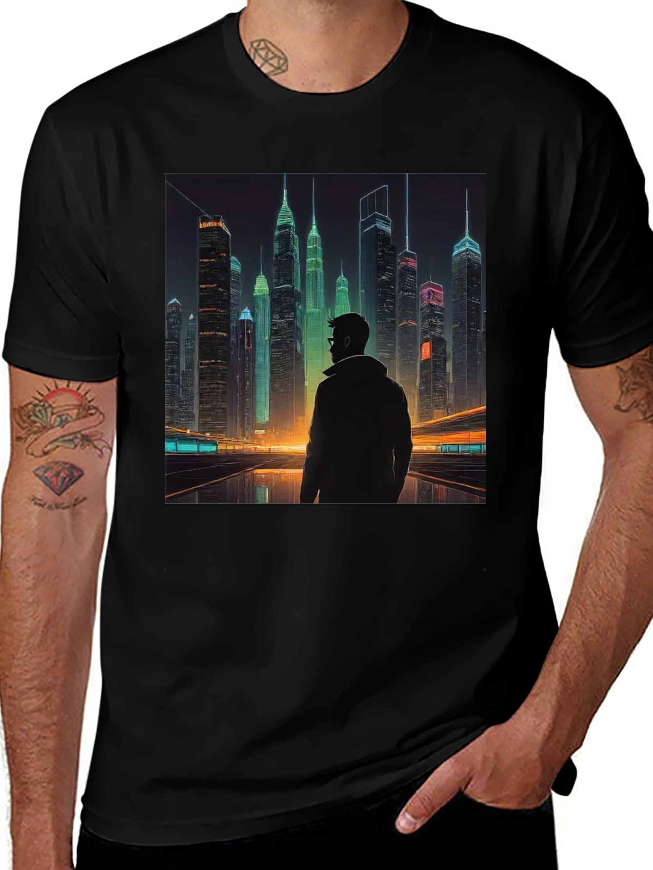 Cyberpunk Cityscape T-Shirt