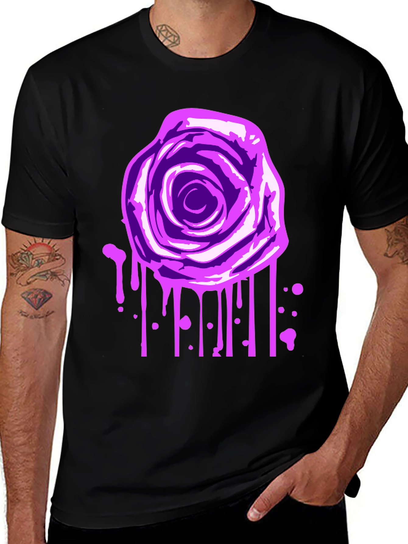 Rose Drip Graphic T-Shirt