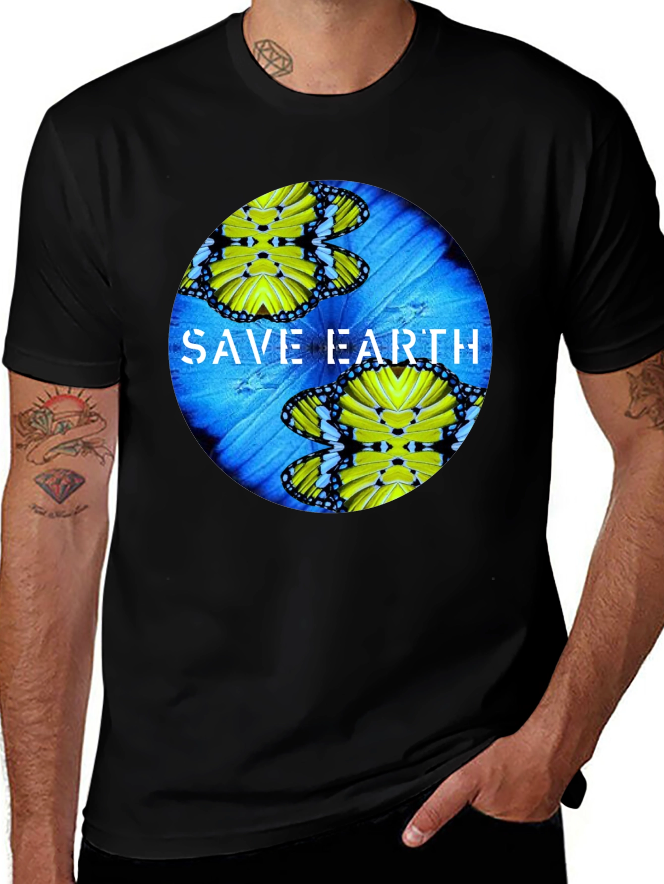 Variant 17 of Save Earth Butterfly Graphic Tee