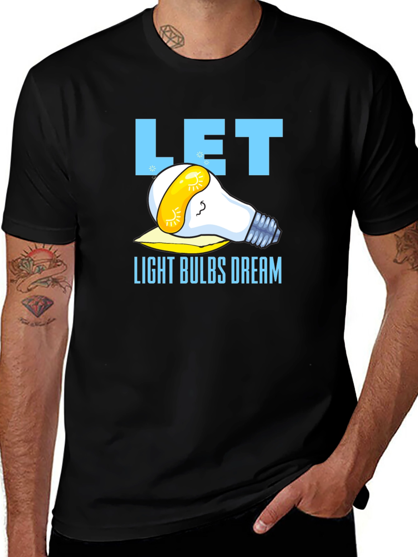 Variant 15 of Let Light Bulbs Dream Black Graphic T-Shirt