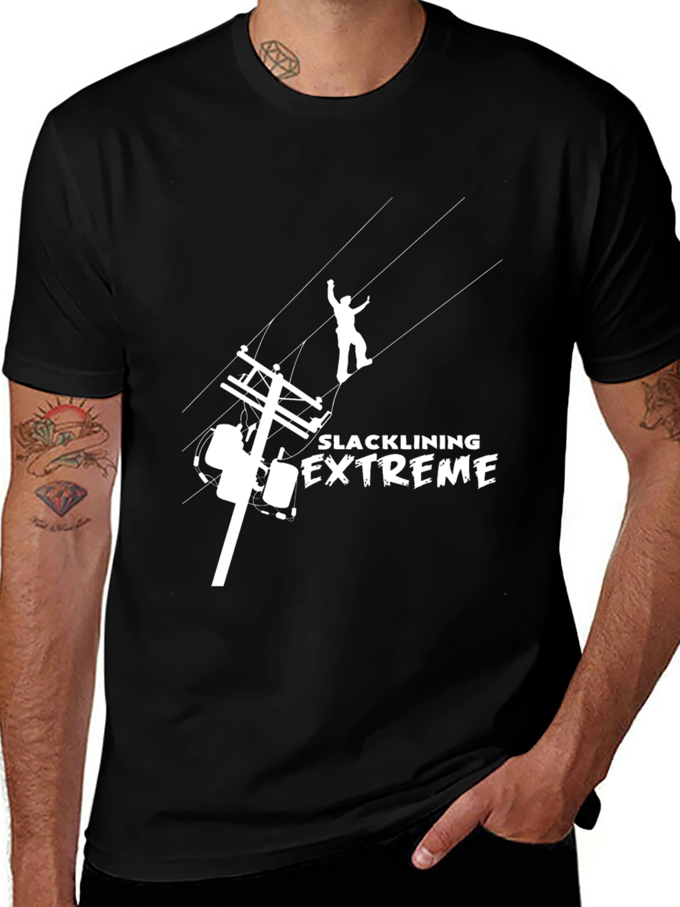 Extreme Slacklining Graphic T-Shirt - Black