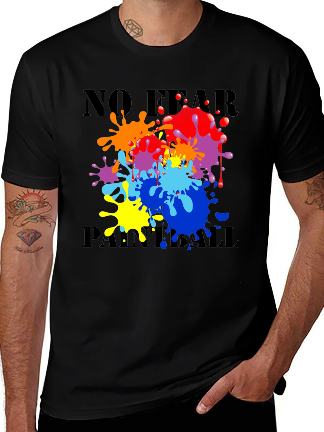 Variant 8 of No Fear Paintball T-Shirt - Colorful Splatter Design