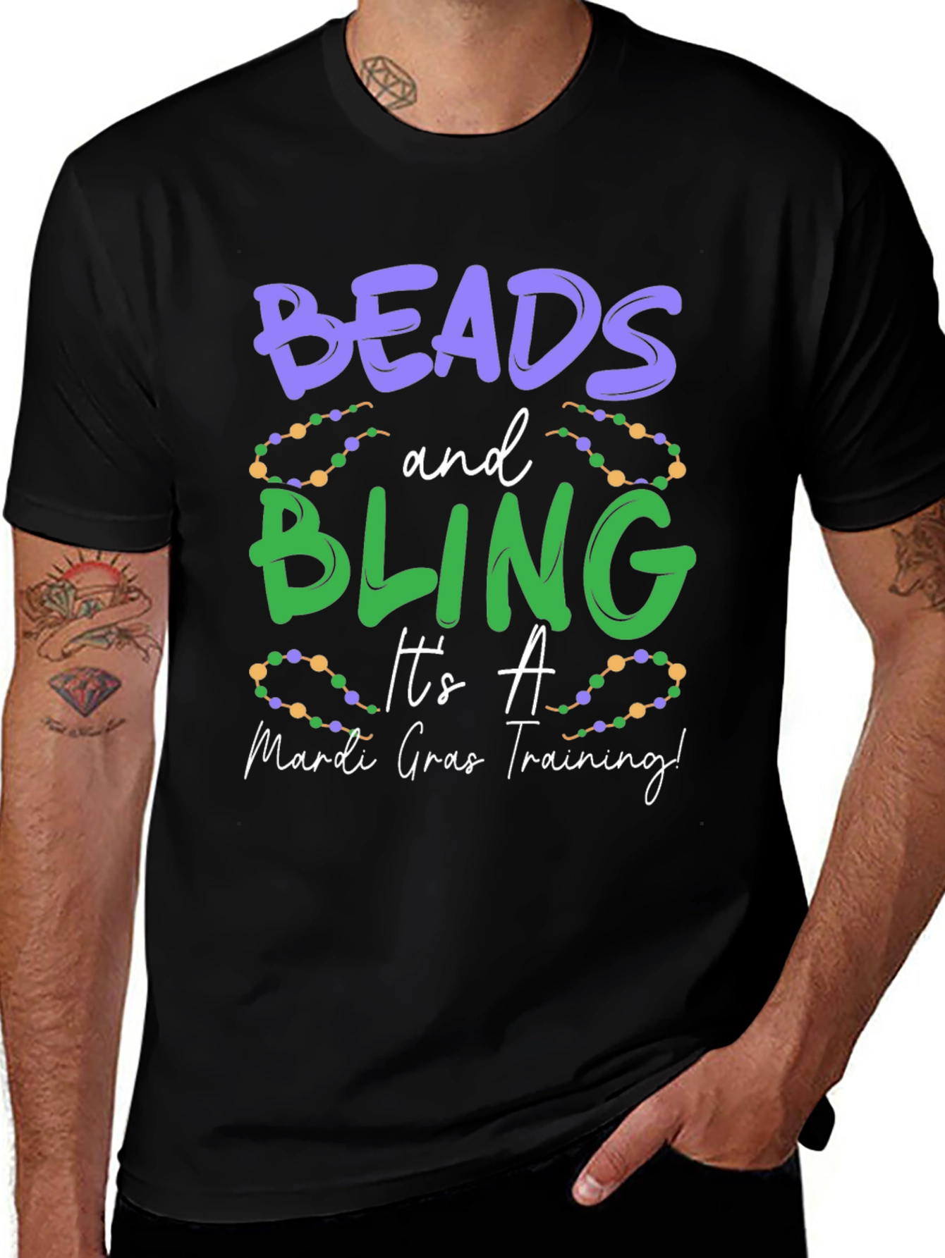 Beads and Bling Mardi Gras T-Shirt