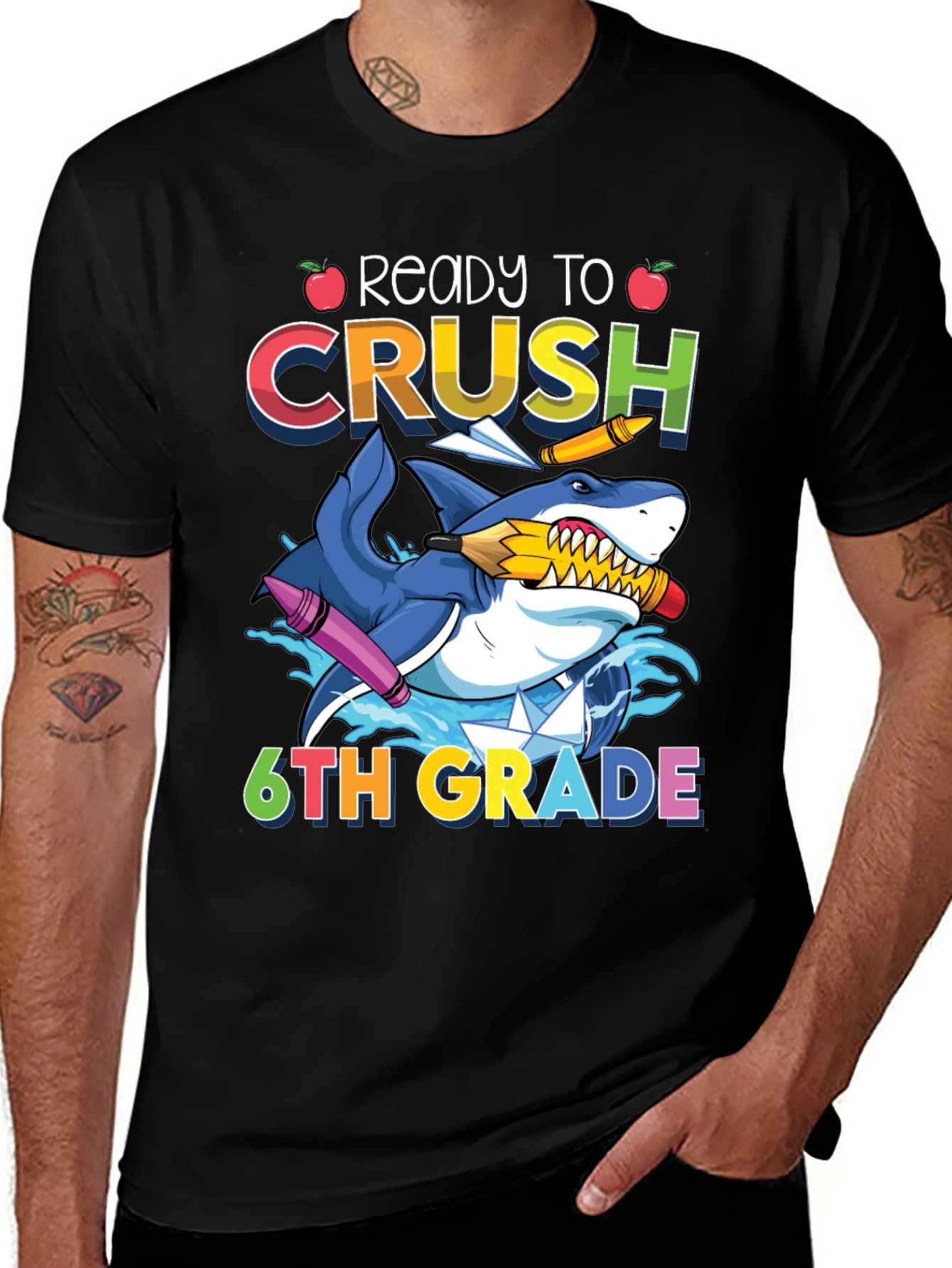 Variant 24 of Ready to Crush 6th Grade Shark T-Shirt