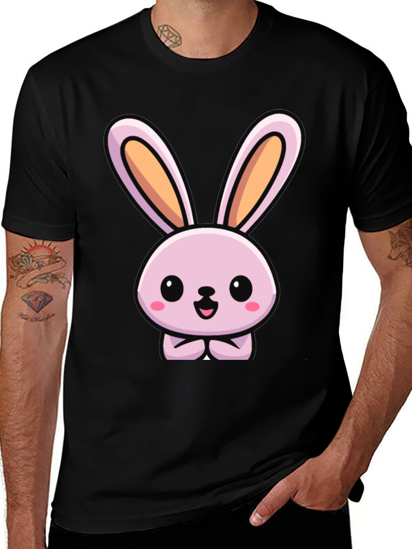 Variant 26 of Cute Cartoon Bunny Graphic Tee
