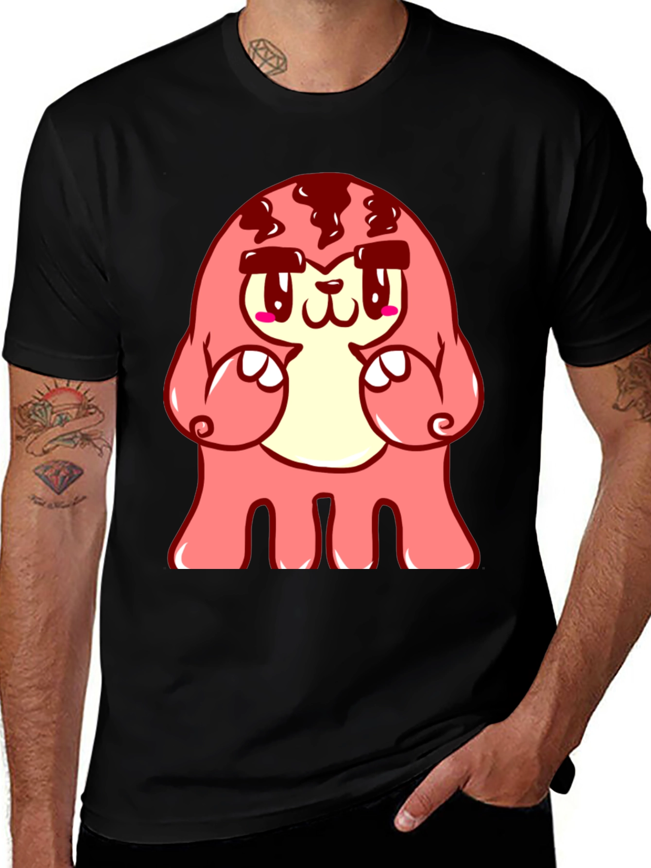 Variant 25 of Cute Monster Graphic Tee - Black