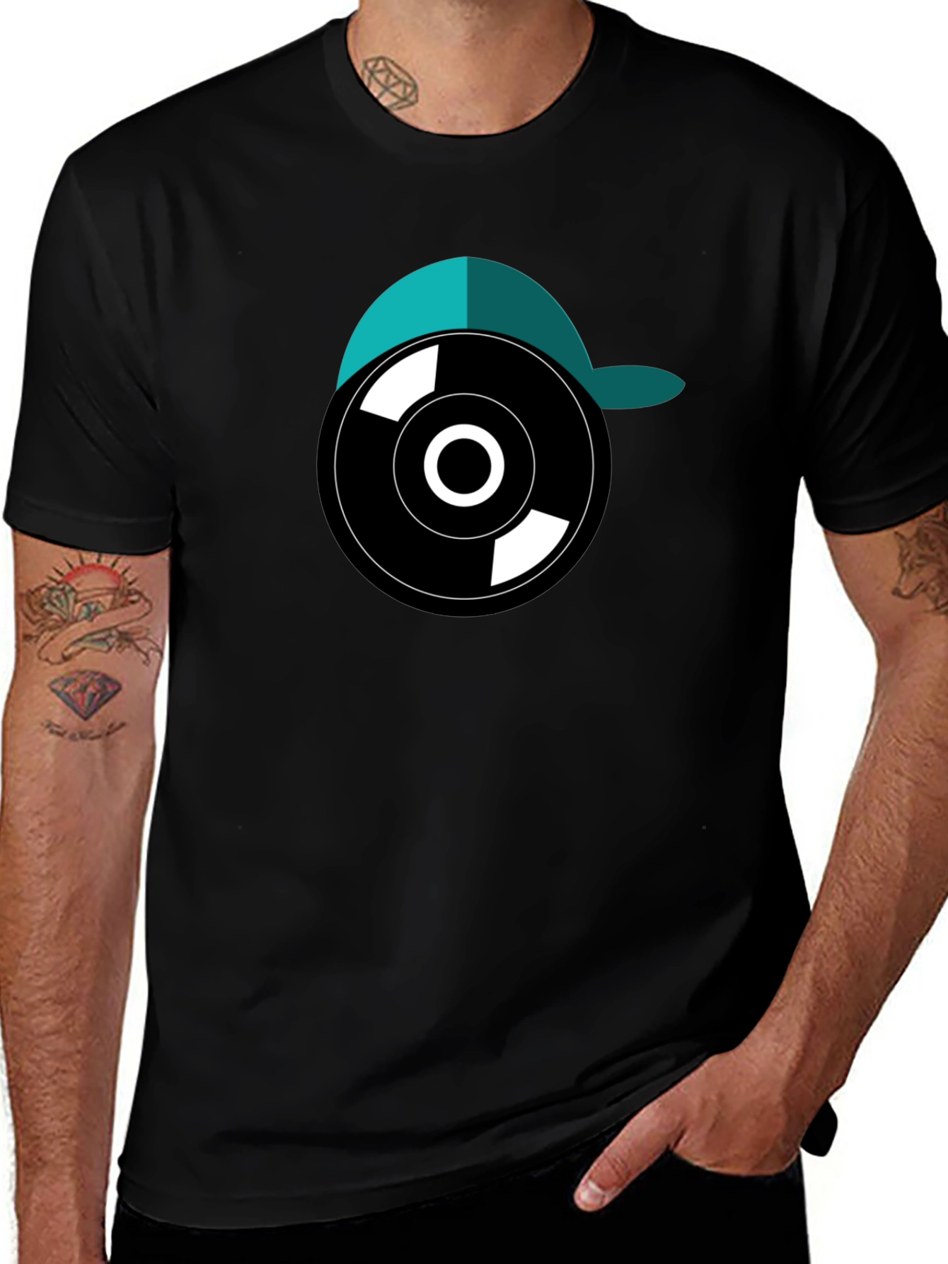 Variant 25 of Cool Graphic Tee - Vinyl & Cap Design