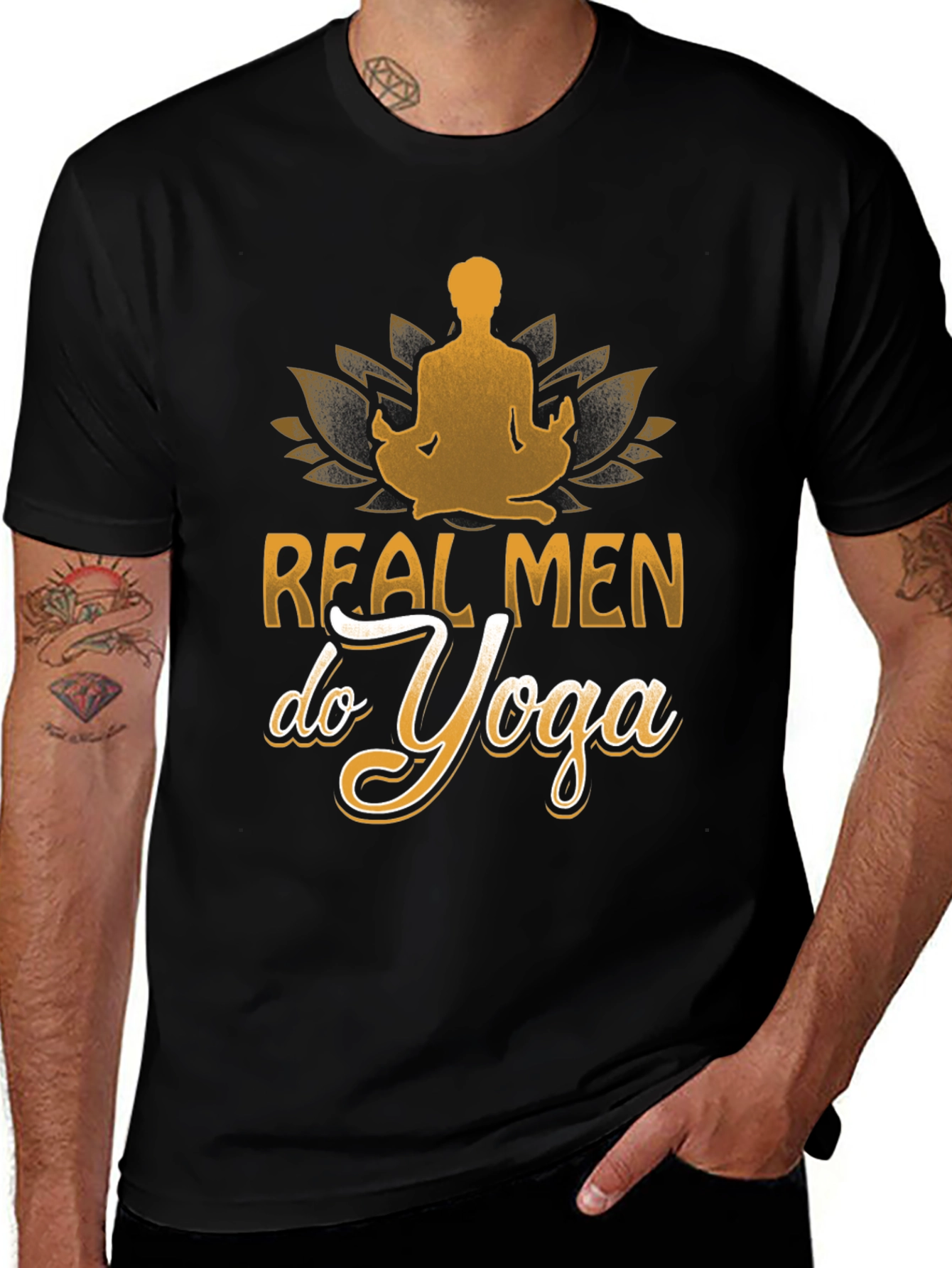 Variant 15 of Real Men Do Yoga Graphic T-Shirt