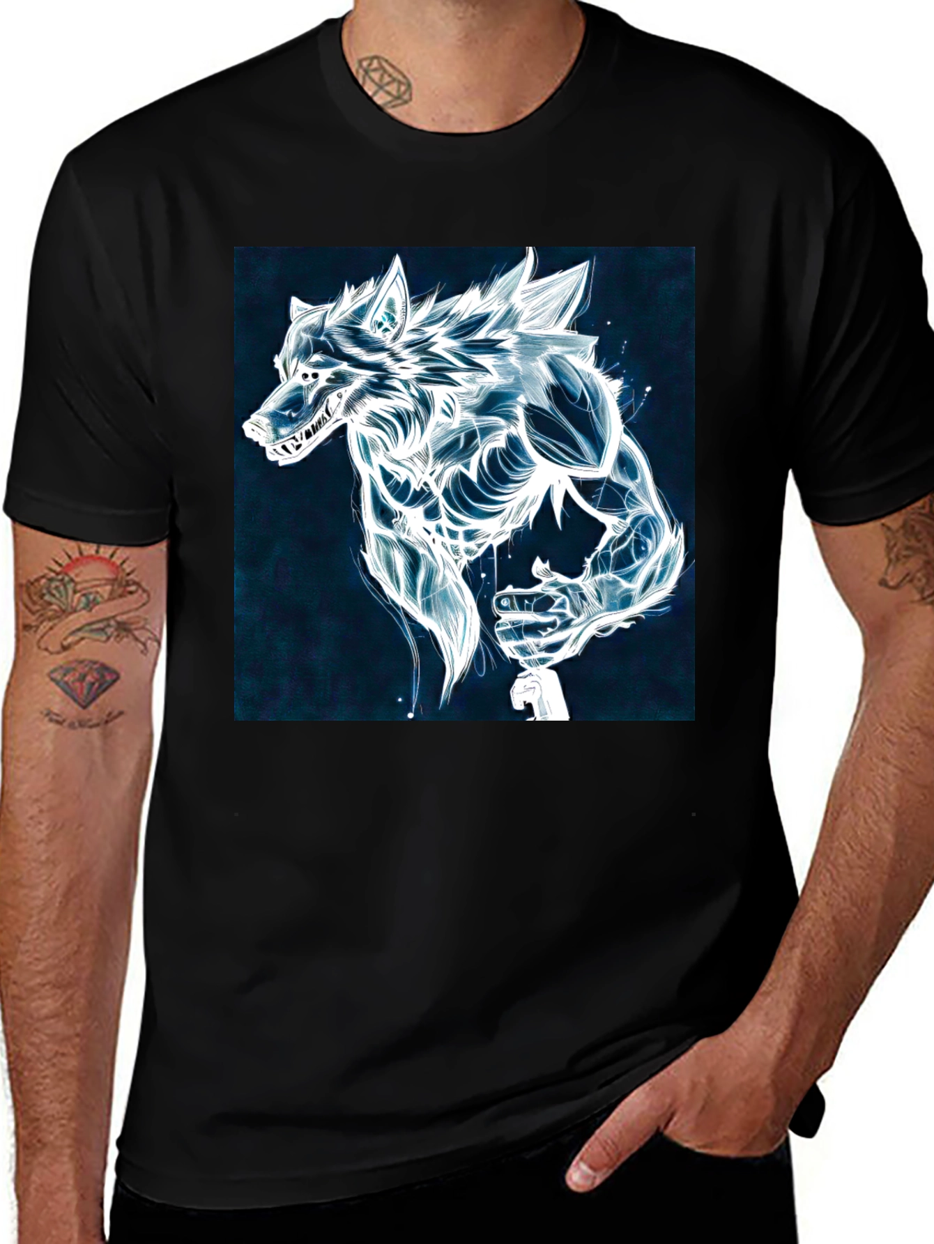 Variant 18 of Werewolf Graphic Black Tee