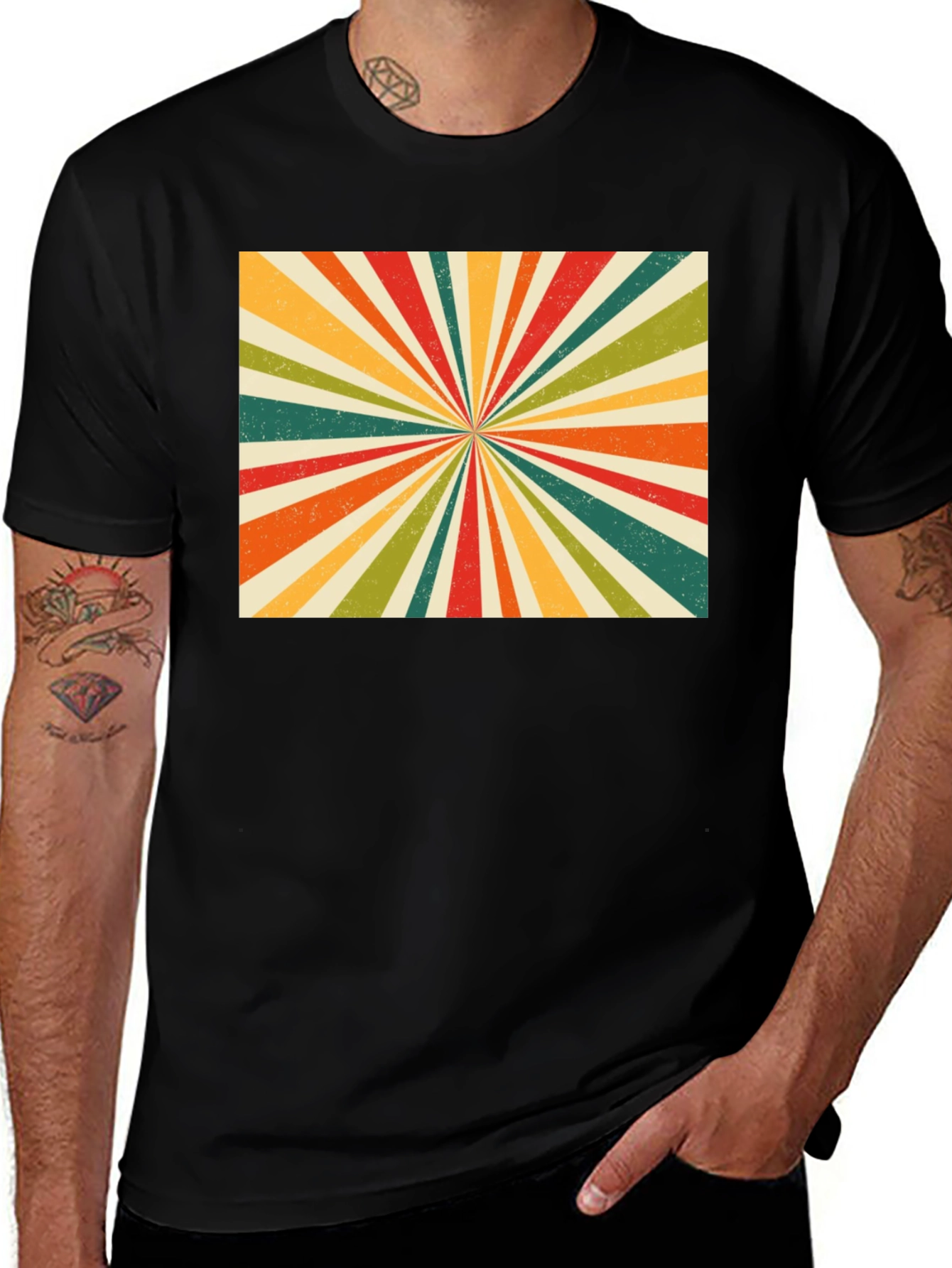 Variant 20 of Retro Sunburst Graphic Tee - Vintage Style T-Shirt