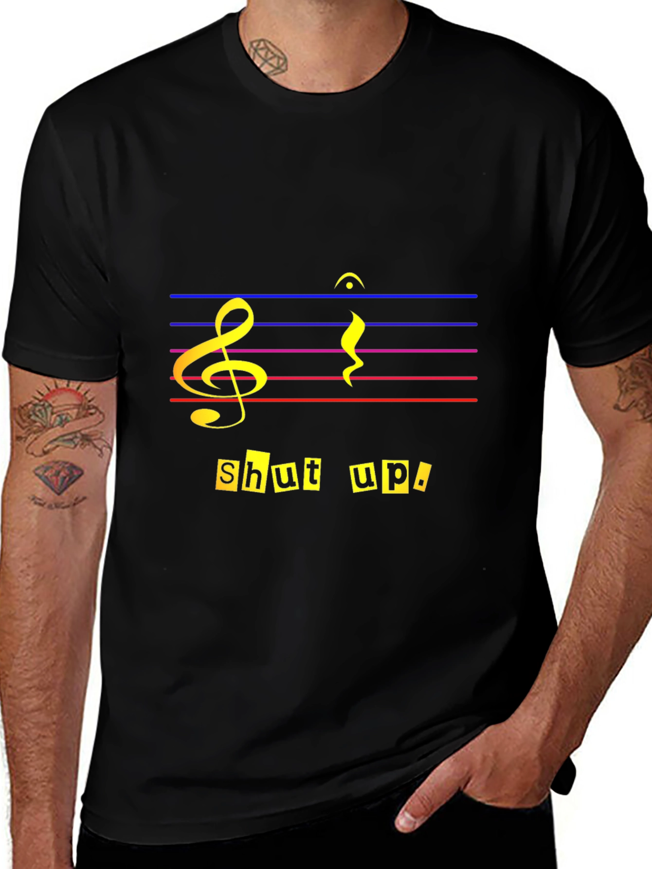 Variant 5 of Musical Humor T-Shirt - Shut Up!